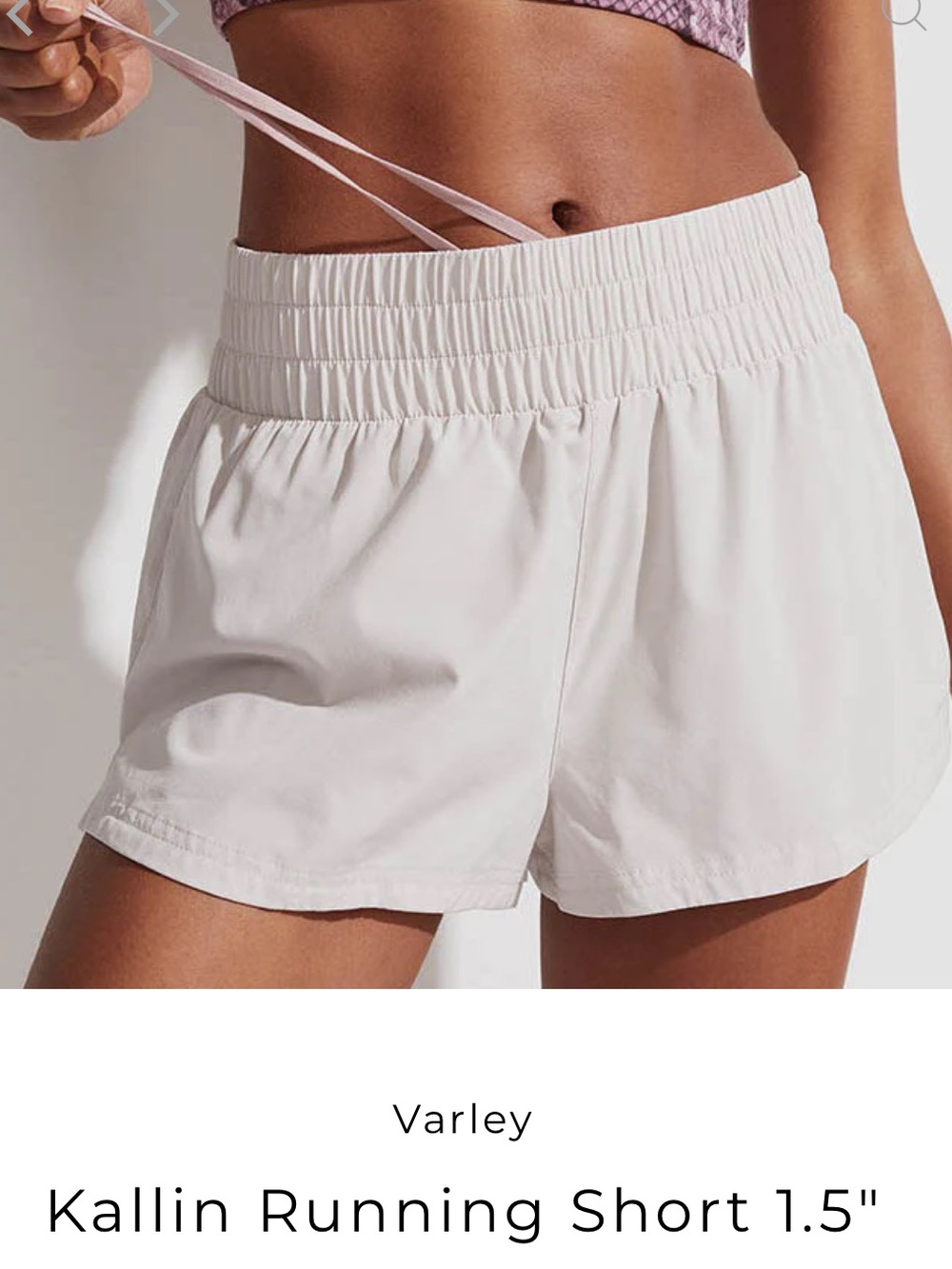 Varley Kallin Light Gray Women’s Athletic Shorts - Elastic Waist
